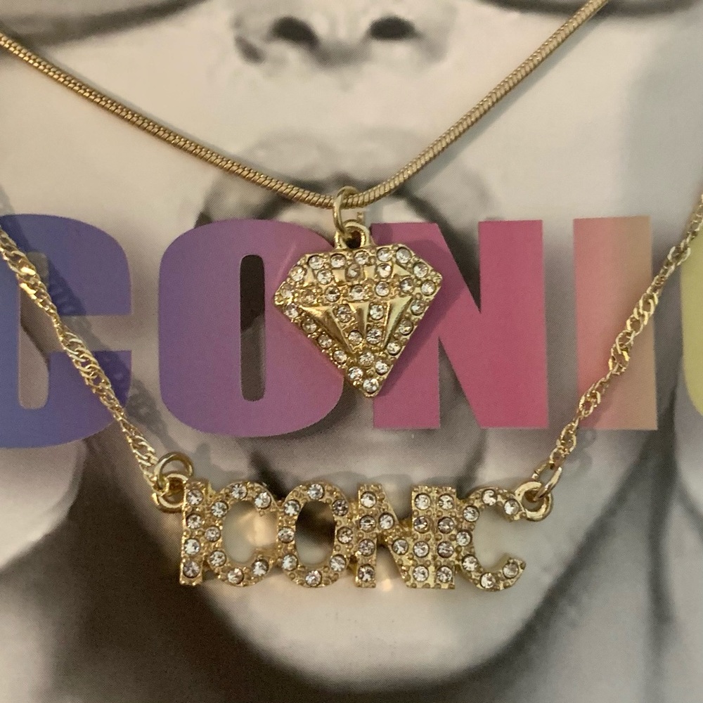 Iconic Necklaces 2 per card as shown with crystal stones